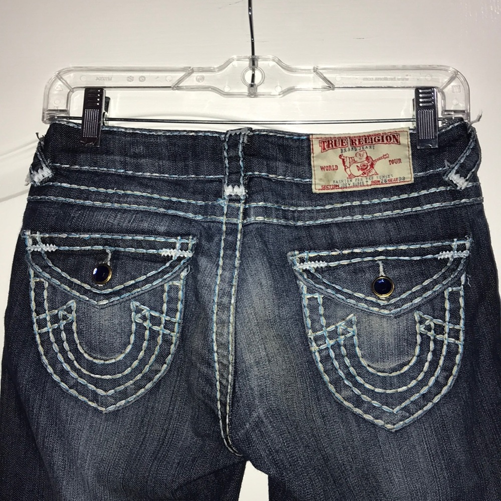 True Religion Dark Wash with White Stitiching